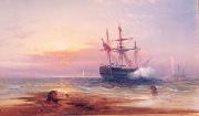 Edward Moran Salute at Sunset. Spain oil painting artist